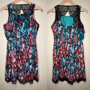 Jack by BB Dakota Multicolor Watercolor Lace Sleeveless Mini- Size 4‎